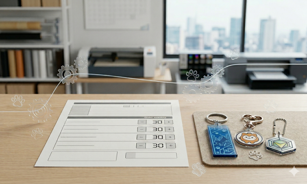 アクリルキーホルダー注文管理イメージ